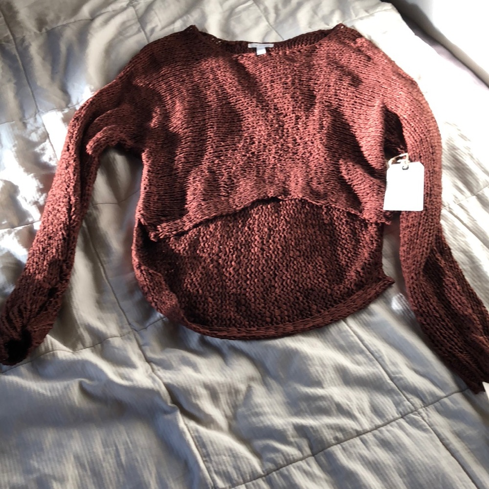 Brown chocolate mesh top